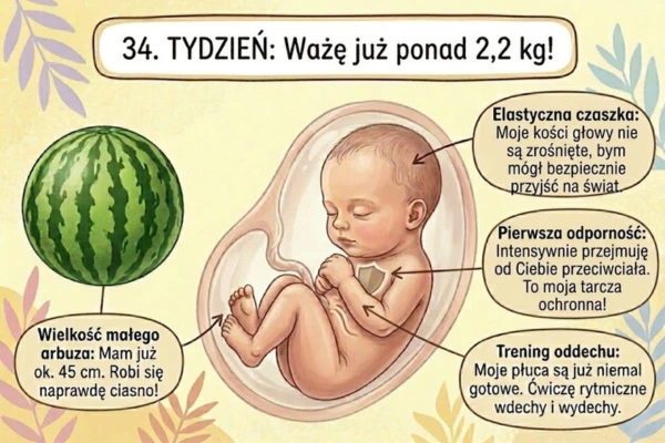 34 Rozwój dziecka w 34 tygodniu ciąży